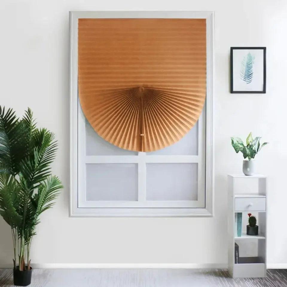 1Pc Shades Self-adhesive Half Windows Nonwoven Folding Curtain Bathroom Balcony Living Room Balcony Curtains Pleated Blinds