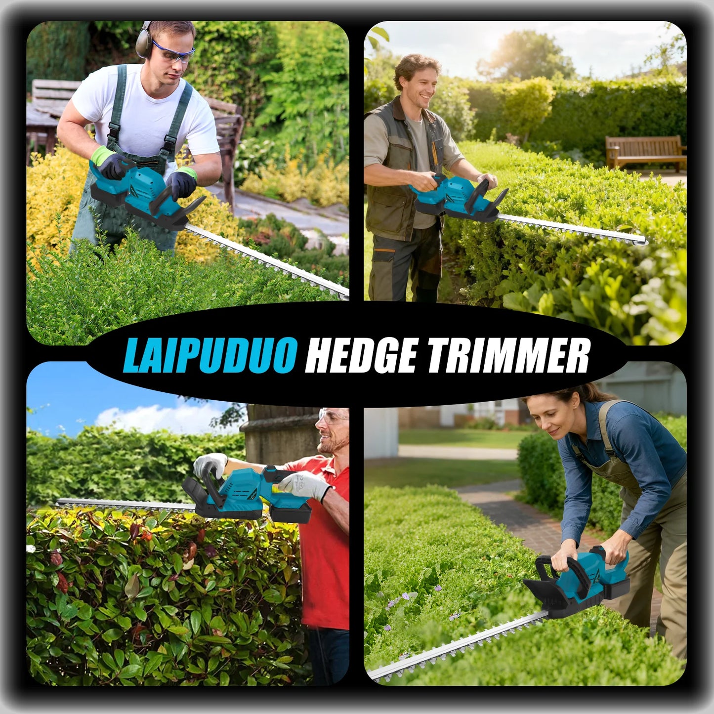 Brushless Electric Hedge Trimmer 3000RPM Cordless Portable Bush Trimmer Lawn Mower Garden Yard Tools For Makita 18V Battery Pin
