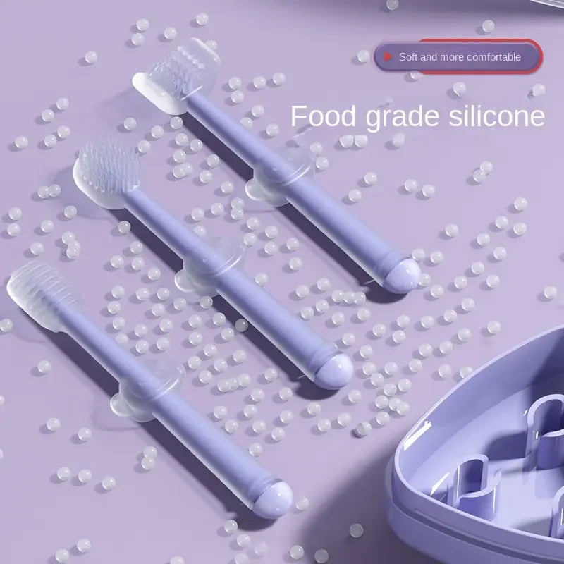 Baby Silicone Toothbrush 3d Wrapped Teeth Tongue Massage Brush Gently Cleans Milk Stains For Training Brush Teeth Child