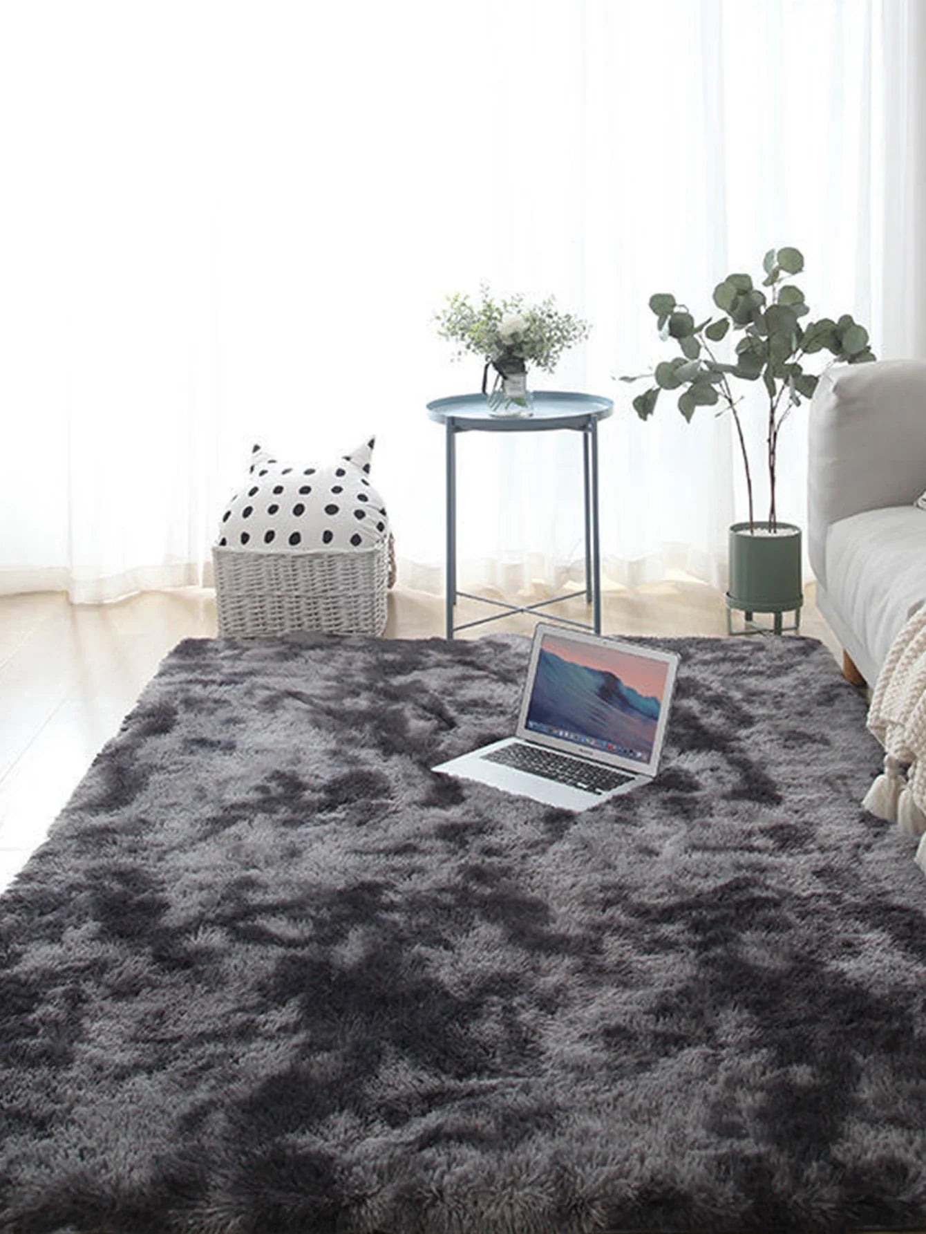 Plush Carpet Living Room Sofa Coffee Table Rug Green Pink Fluffy Soft Blankets Area Rugs Children's Room Non-Slip Mat Home Decor