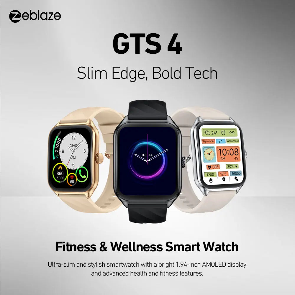 Zeblaze GTS 4 Smart Watch 1.94" HD AMOLED Display Voice Calling 100+ Sports Modes Heart Rate SpO2 Fitness Tracking Smartwatch