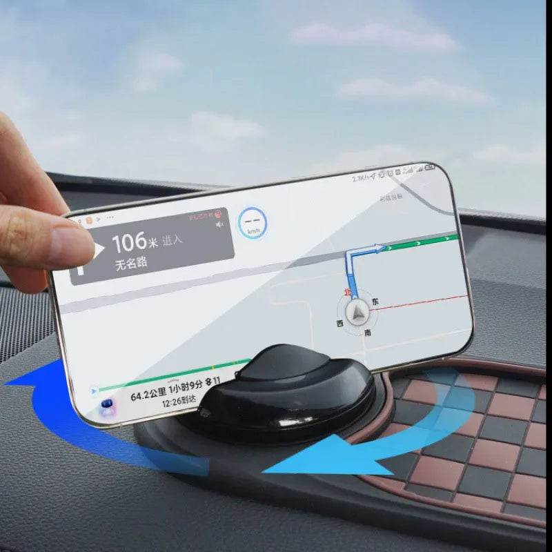 2 in 1 Car Phone Mount with Anti Slip Mat Dashboard Phone Holder 360-Degree Rotation Stable Smartphone Holder Universal