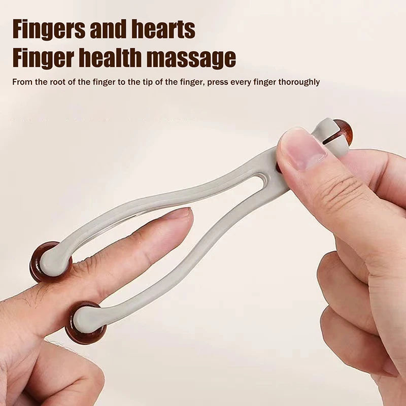 1/2pcs Solid Wood Finger Massage Roller with 360° Rollers Clip Design Finger Massager Acupressure Stick for Hand Meridian Relief