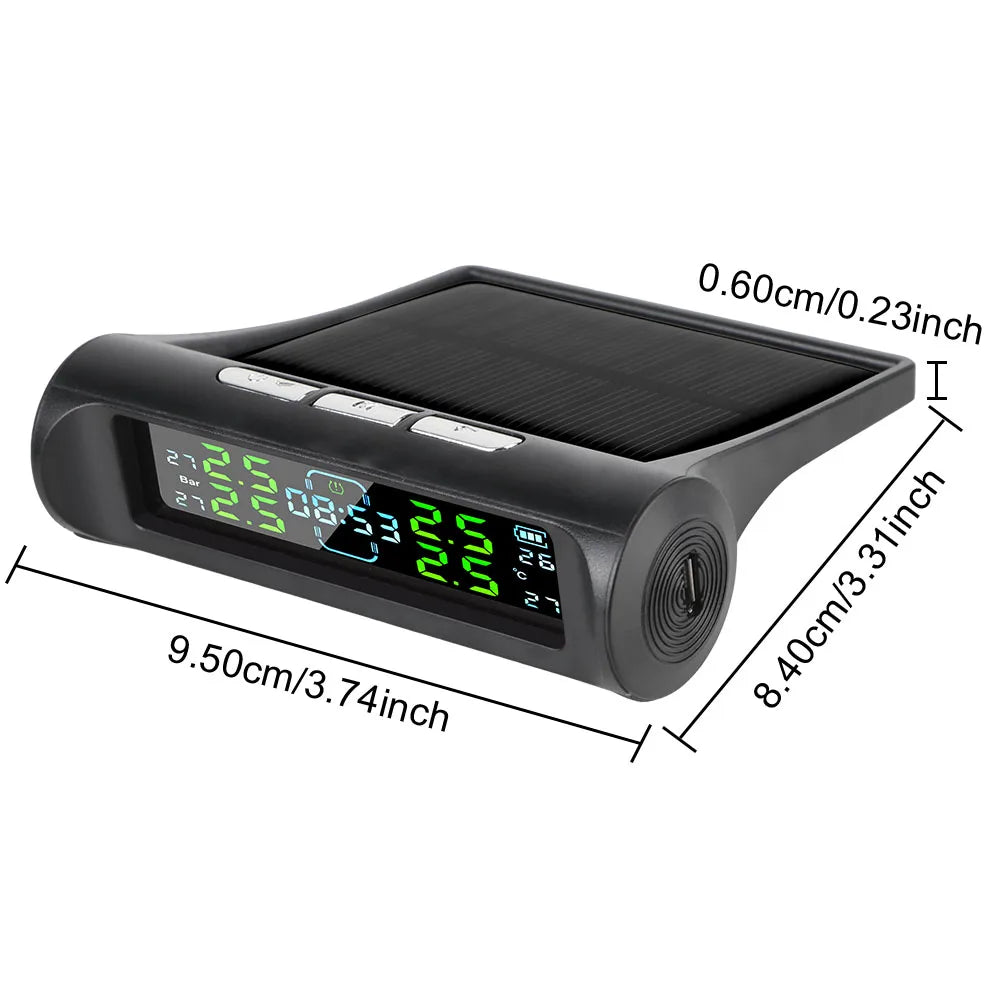 Tire Pressure Monitoring System Temperature Warning New C External Battery Version Sensors Solar TPMS Car Tyre Pressure Monitor