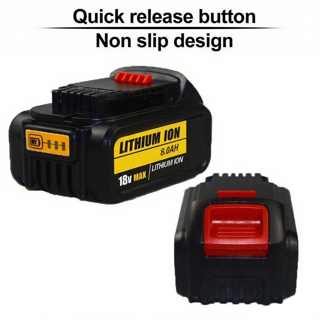 2Pack 18V 8.0Ah Li-Ion Replacement Battery for Dewal Pin Cordless Power Tools, Compatible with 18V Slide Style Tools