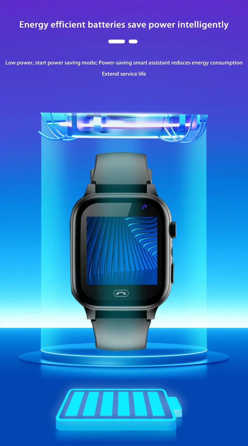 Lenovo Kids 4G Smart Watch WIFI SOS GPS Location Video Call Sim Card  Camera With Light Touch-screen Waterproof Watch For Kids