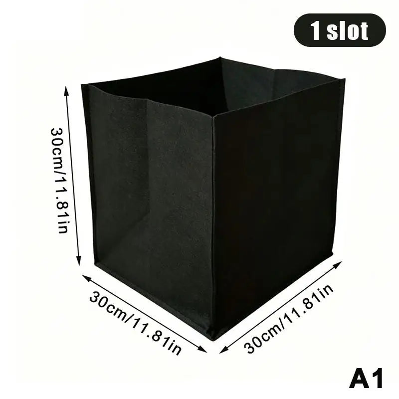 Raised Garden Bed Black Grow Bag for Vegetable Flower Planter Reusable Breathable Felt Bag for Indoor Balcony Outdoor