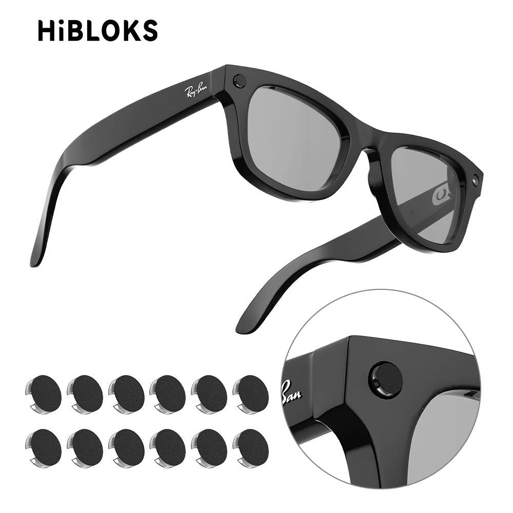 HIBLOKS For Ray-Ban Meta Wayfarer RW4012/RW4008/RW4006 Skyler Headliner (GEN2) & Oakley Meta HSTN Smart Glasses Shading Sticker