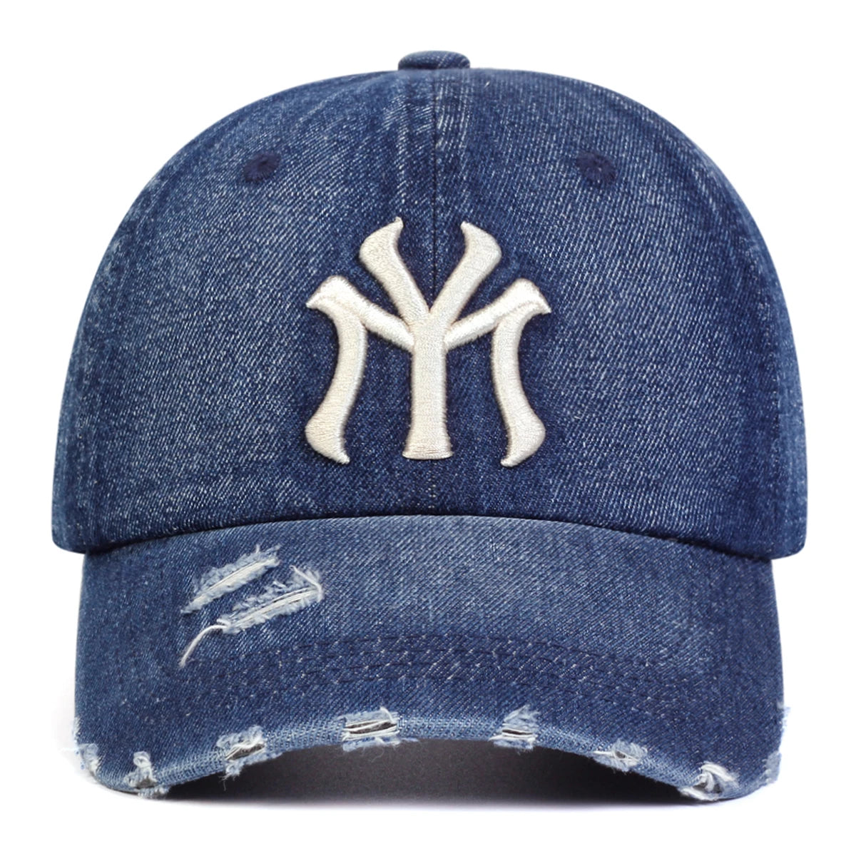 Unisex Letter Embroidery Hole Denim Baseball Caps Spring Autumn Outdoor Adjustable Casual Hats Sunscreen Hat