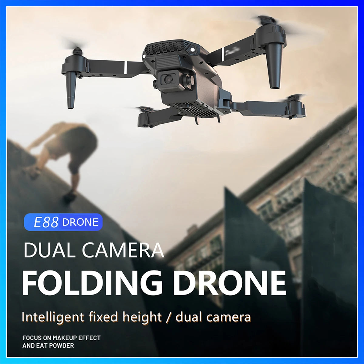 Professional Drone E88 4k wide-angle HD camera WiFi fpv height Hold Foldable RC quadrotor helicopter Camera-free children's toys