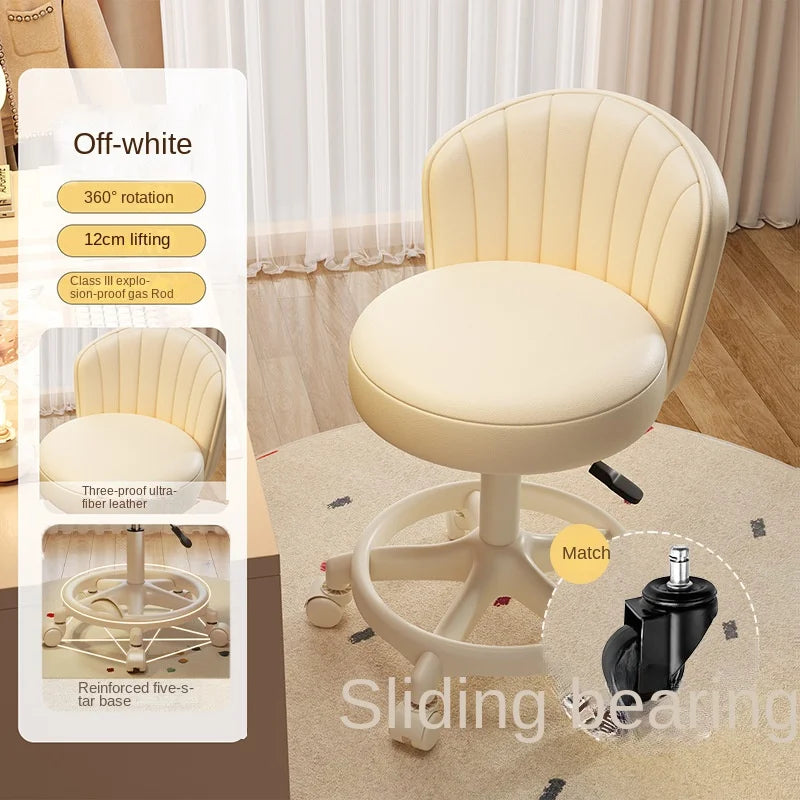 Ins Style Desk Chair Swivel Rolling Chair With Footrest Adjustable Height Home Computer Task Chair For Bedroom Make Up
