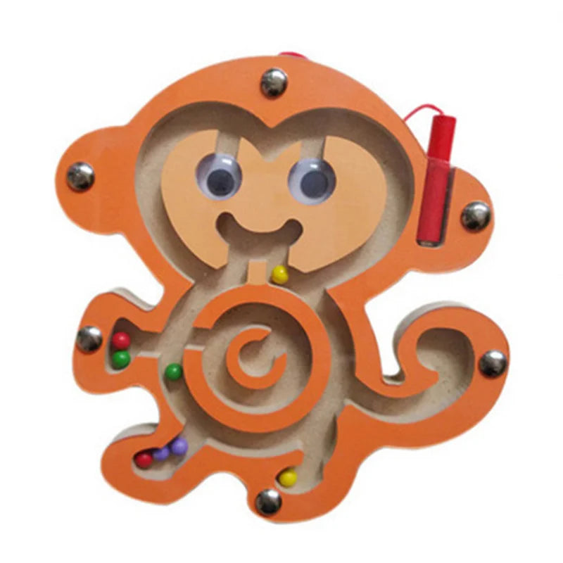 Montessori Educational Toys Children Magnetic Track Maze Balance Board Wooden Puzzle Game Baby Toys