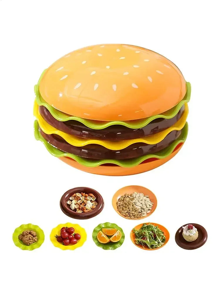 Stackable 7th Floor Hamburg Dinner Plate Stackable Dinner Plate Bone Spit Plate Interesting Sauce Container Table Decoration