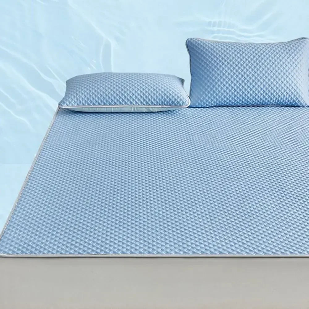Breathable Cooling Mattress Comfortable Washable Ice Silk Bed Mat Pad Soft Skin-friendly Summer Sleeping Mat Household
