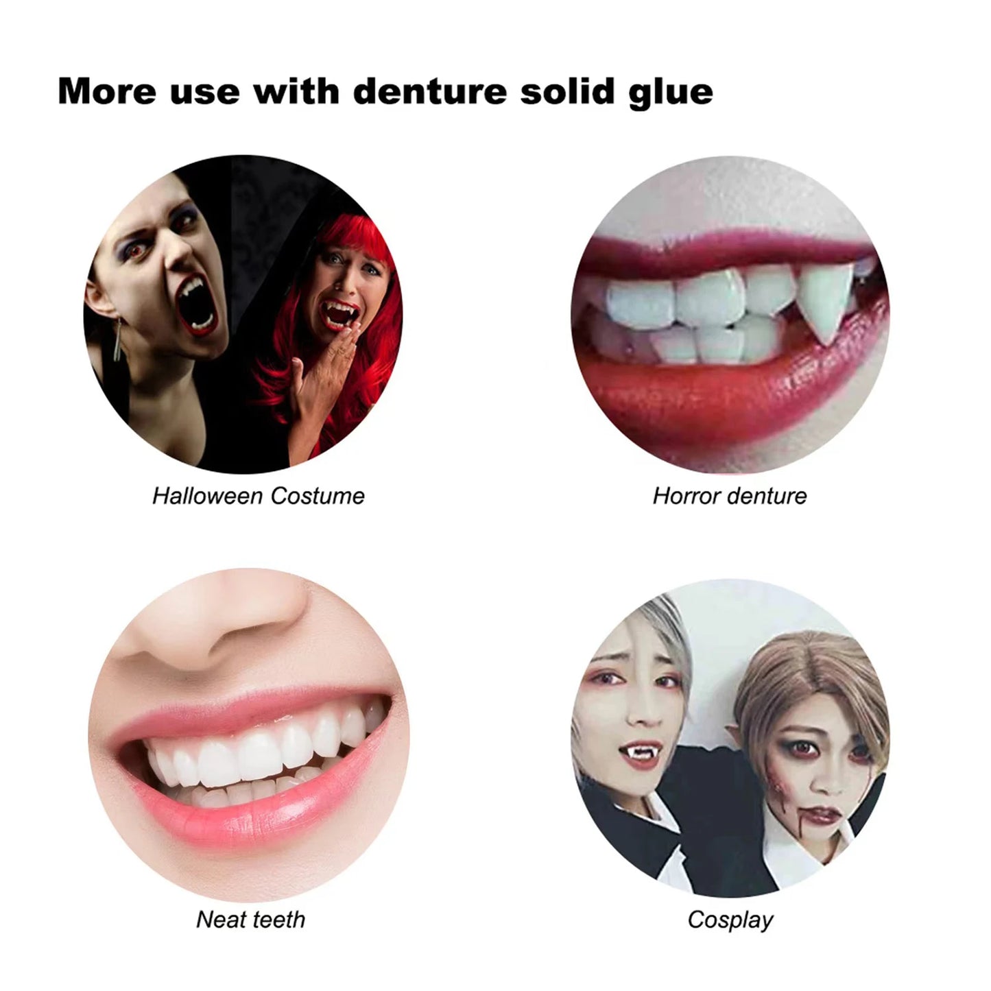 Molded Plastic - Party temporary teeth decoration, DIY role-playing, temporary restoration model, Halloween vampire Molten clay