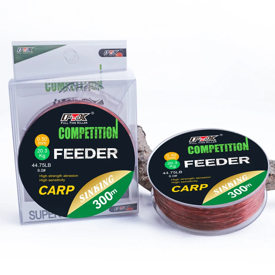 FTK 3D Invisible Carp Fishing Line Nylon150m/300m Super Strong Monofilament Fluorocarbon Tensile Spot Line for Pesca