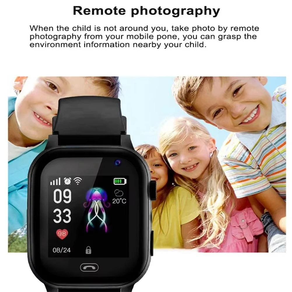 Lenovo Kids 4G Smart Watch WIFI SOS GPS Location Video Call Sim Card  Camera With Light Touch-screen Waterproof Watch For Kids