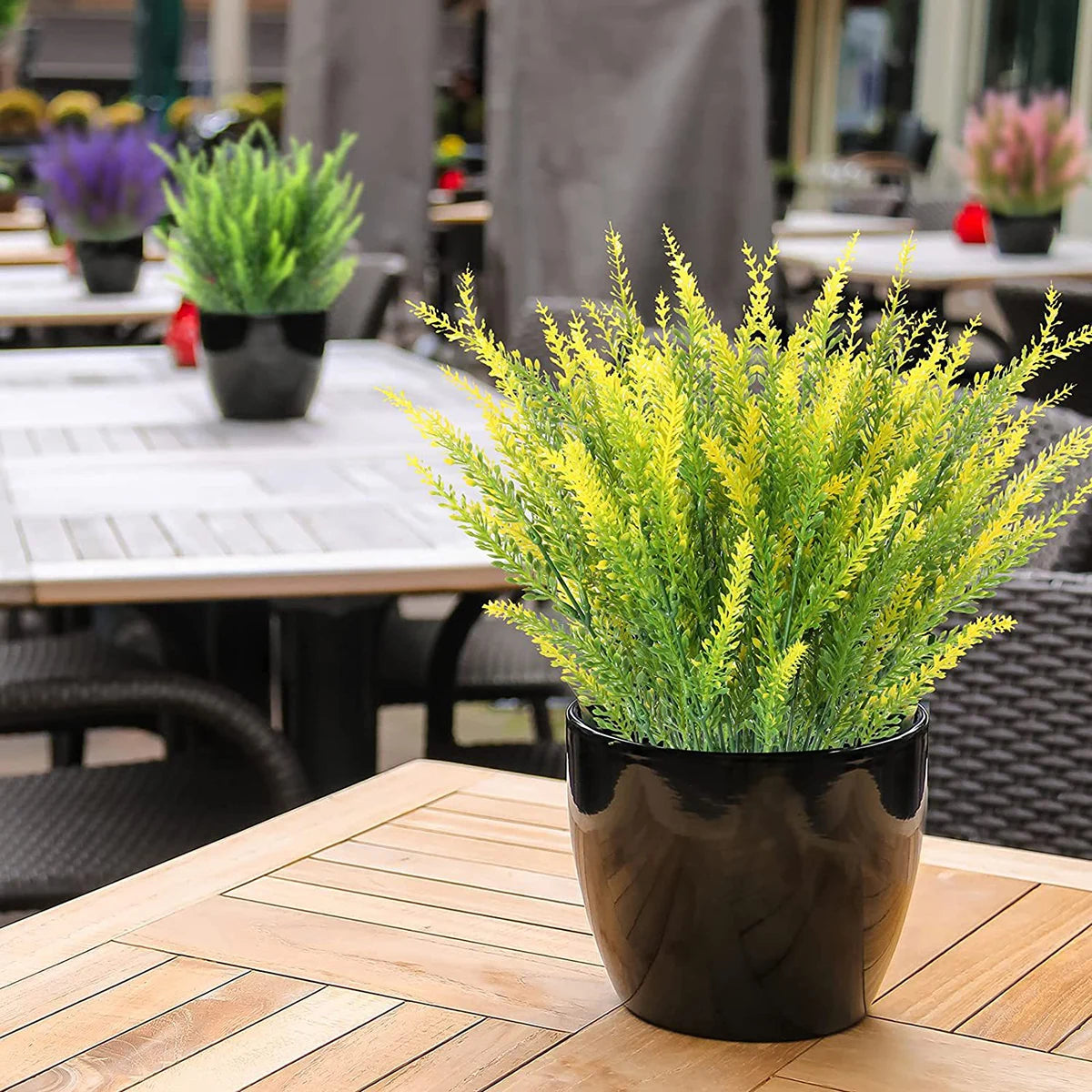 3/5/10pcs Artificial Flowers Flocked Plastic Lavender Bundle Fake Plants Wedding Bridle Bouquet Indoor Outdoor Home Kitchen