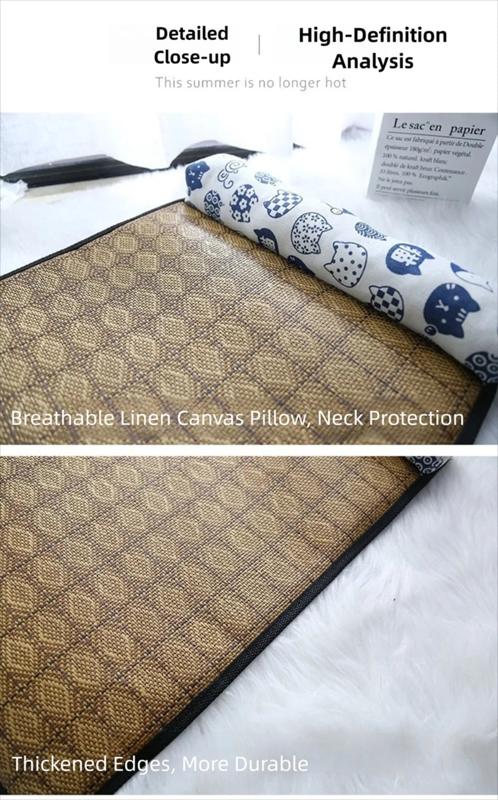 Safe Cute Print Pet Cooling Mats Washable Foldable Dog Cooling Mat Breathable with Pillow Pet Sleeping Pad Indoor