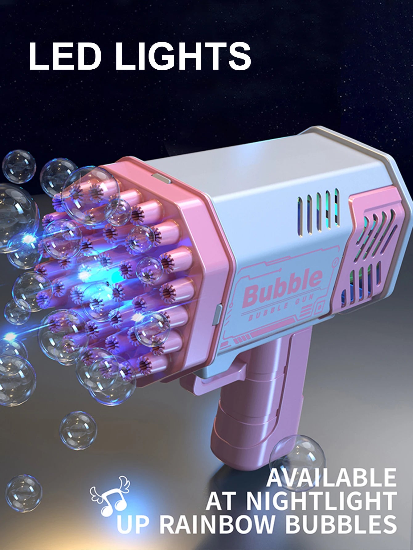 40 hole handheld fully automatic space light bubble machine electric children's toys without battery without  bubble water