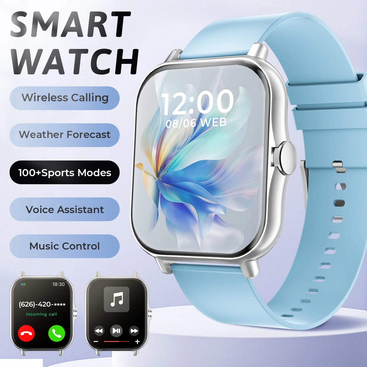 2026 New Smartwatch Bluetooth Call Fitness Tracker Heart Rate Sleep Record Outdoor Sport Watch for  Android/IOS Men Women Gift