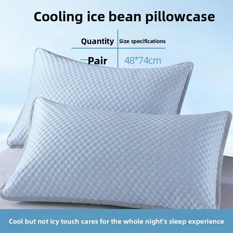 1pc-Summer Cool Bean Pillowcase - Breathable Air Conditioning Pillow Cover for Hot Sleepers No Insert Included 48 x 74cm