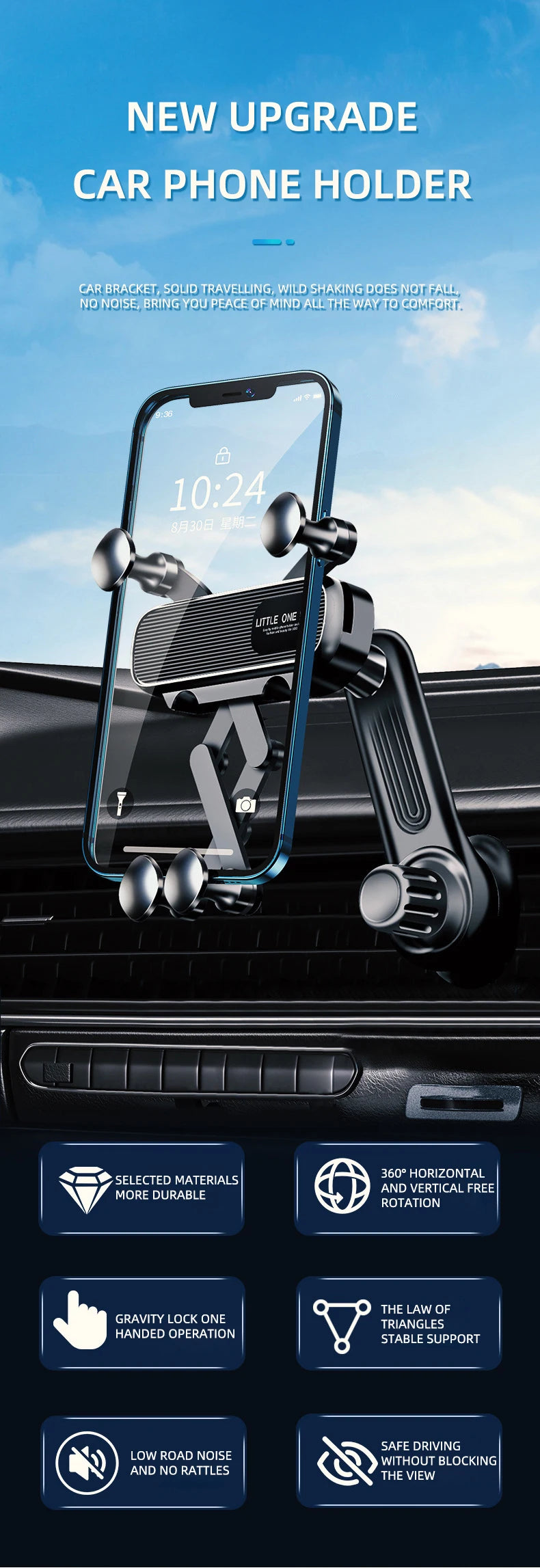 Magnetic Car Phone Holder for 4.7-7 inch Support Mobile Phone Car Air Vent Mount Universal Shockproof GPS Clip Smartphone Stand