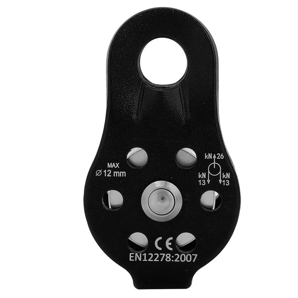 26KN Aluminium Alloy Heavy Duty Single Swivel Rope Pulley Block for 12mm Rope Climbing Pulley Pulley Wheel Single Swivel Pulley