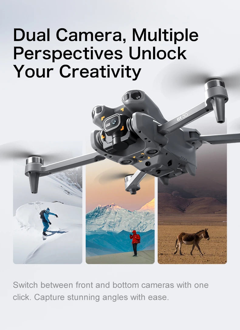 2026 NEW Original GT50 PRO RC Drone 8K HD Dual Cameras WiFi GPS 20mins Flight Aerial Photography Quadcopter Remote Control Toys