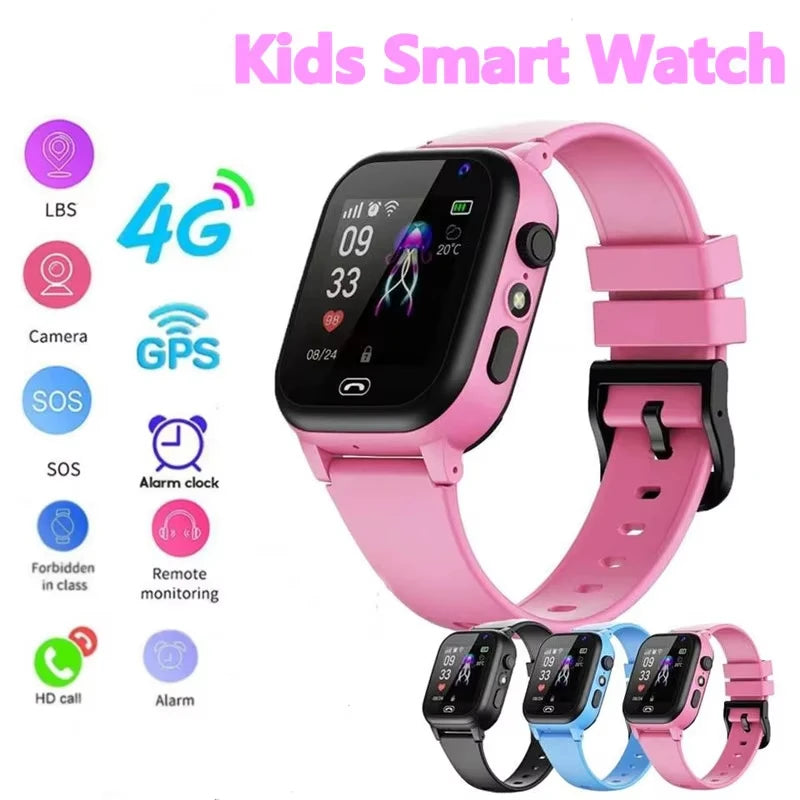 Lenovo Kids 4G Smart Watch WIFI SOS GPS Location Video Call Sim Card  Camera With Light Touch-screen Waterproof Watch For Kids