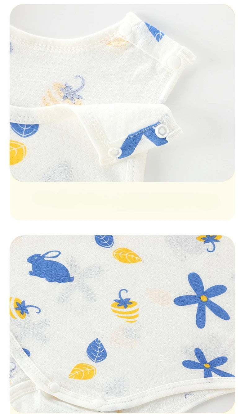 Baby Summer Pure Cotton Sleeveless Triangle Fart Clothes Newborn Thin Breathable Romper Newborn Crawling Clothes Jumpsuit