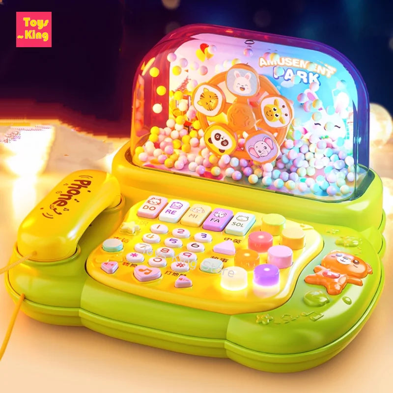 Simulation Telephone Toys Snowfiake Music Lights Story Machine Baby Mobile Phone Multi-functional Kids Education Christmas Gifts
