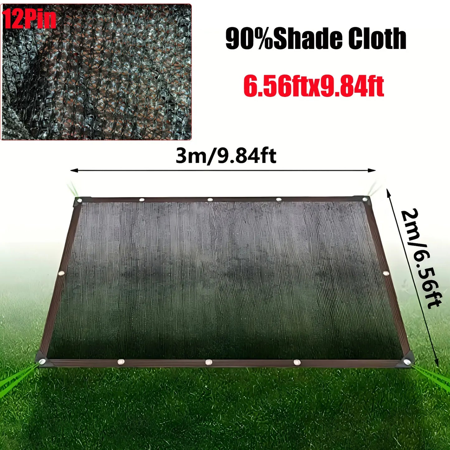 Large Black Garden Sunshade  Breathable UV Block Mesh, Sun & Heat Resistant for Greenhouse & Vegetable Garden Shade Cover, Heatr