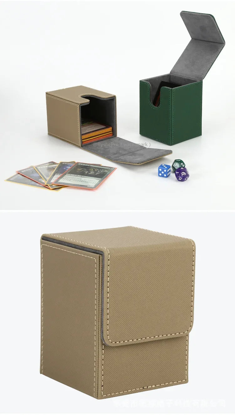 Trading Card Storage Box for 100+Single Sleeved Cards with 2 Dividers Commander Deck Box Compatible with Mtg Card Case