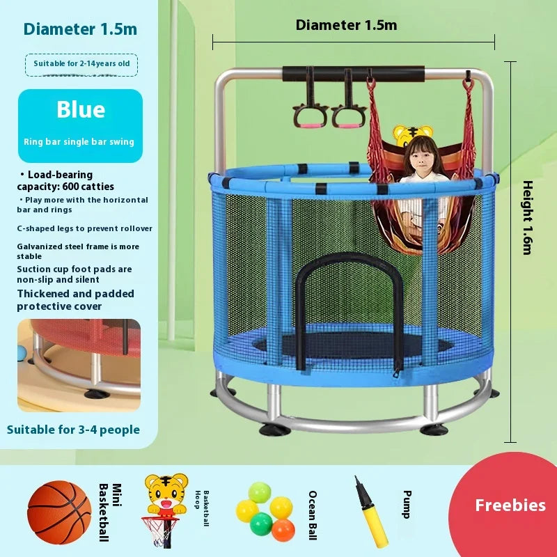 Children's Indoor Trampoline Home Use Jumping Bed 3-10 Years Old Household Trampoline Fun Fitness Exercise for Kids