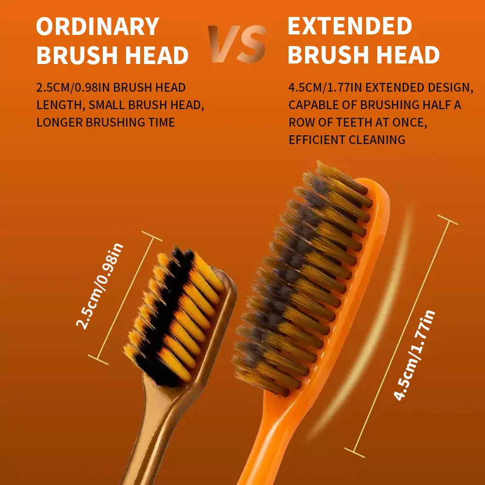 6PCS High end Big Head Long Handle Toothbrush, Efficient Cleaning, Family Set