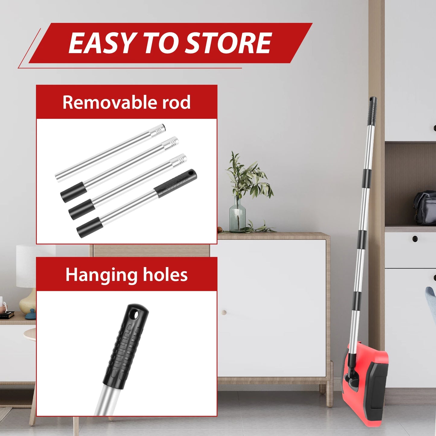 Carpet Floor Sweeper, Manual 3 Rolling Brushes Floor Carpet Brush, Non Electric Quite Rug Roller Brush Push for Cleaning Pet Hai
