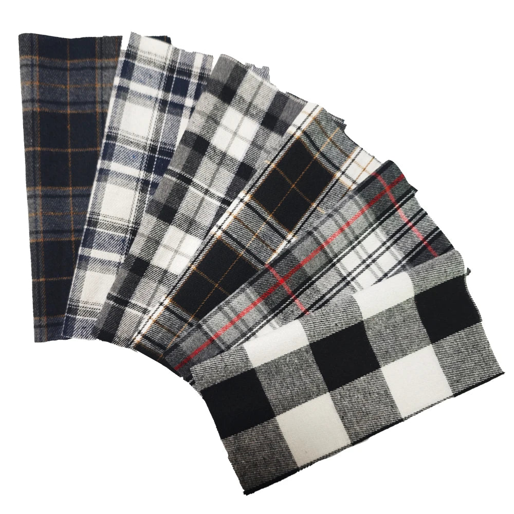 Teramila 25x25cm5-6PC/Lot Polyester-Cotton Plaid Patchwork Printed Cloth Sewing Quilting Fabric Needlework DIY Handmade Material