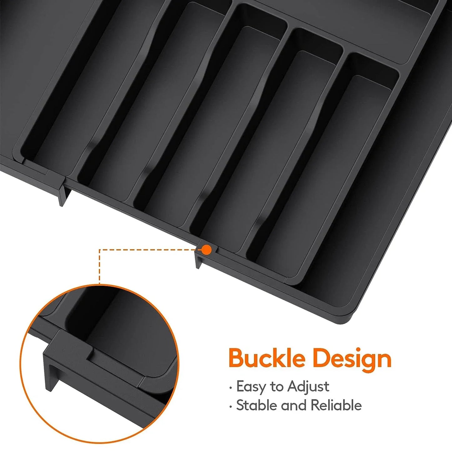 1Pc Expandable Kitchen Drawer Organizer - Adjustable Retractable Cutlery Storage Box with Dividers for Utensils,Drawer Organizer