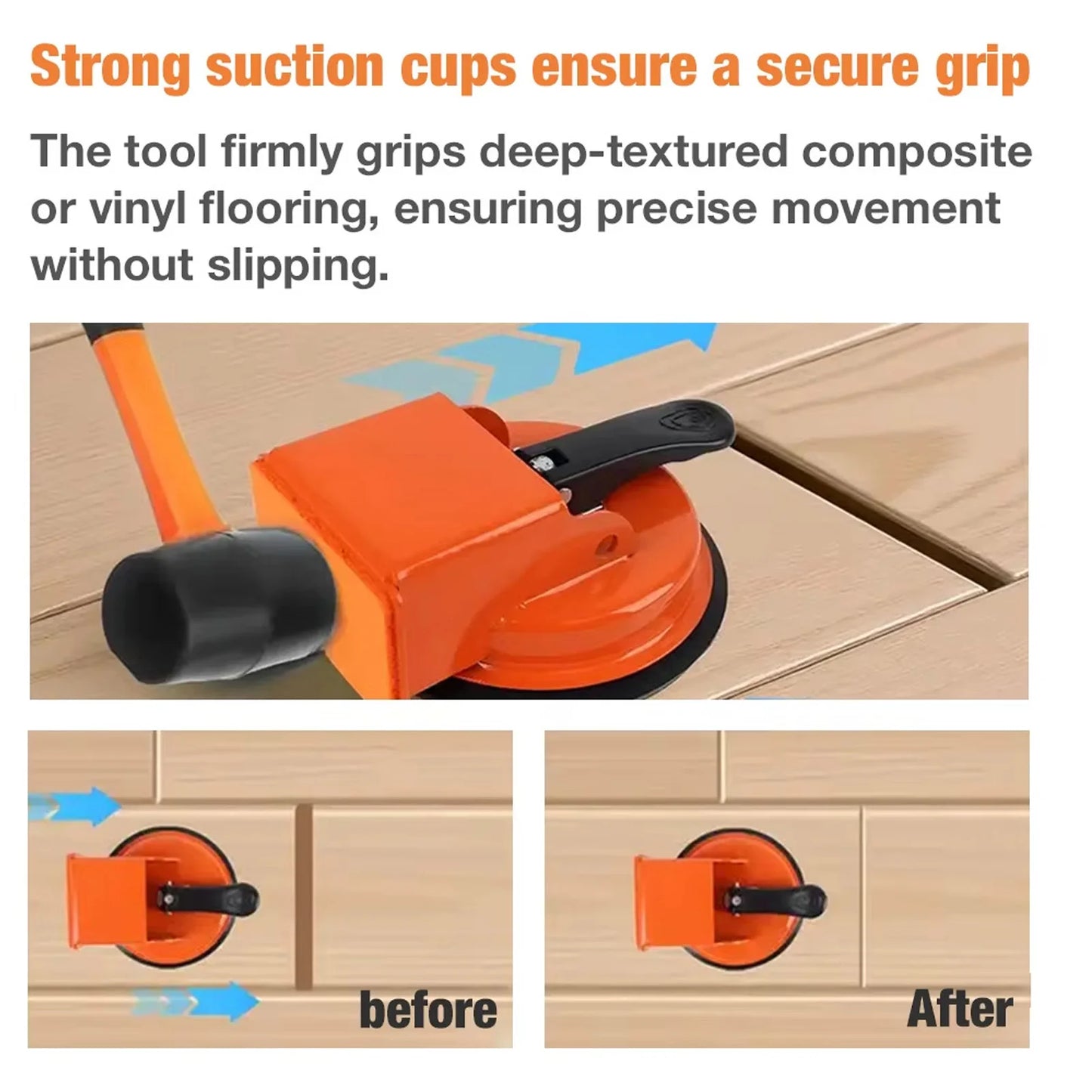 Floor Gap Fixer Tool 70kg Suction Cup Heavy Duty Wooden Flooring Gap Repair Tool