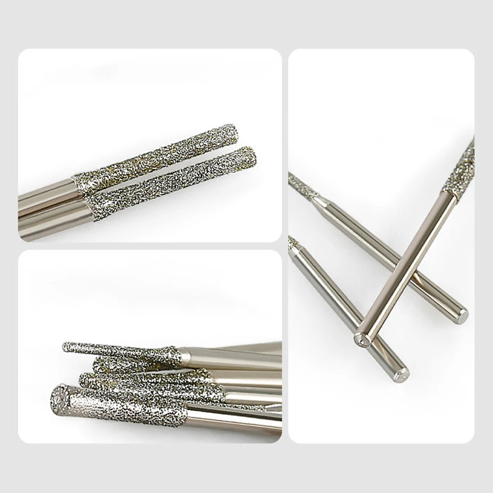 5pcs 0.8-2.5mm Diamond Coated Drill Bits 2.35mm Shank Glass Jade Amber Jewelry Diamond Drill Bits For Drilling Glass Woodworking