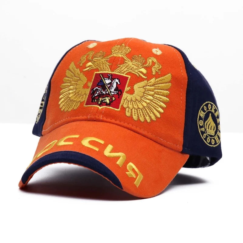 Rimiut Russia National Emblem Gold Double-Headed Eagle Cap Adjustable Cotton Hat Snapback Gorras Hip Hop Men Women Baseball Cap