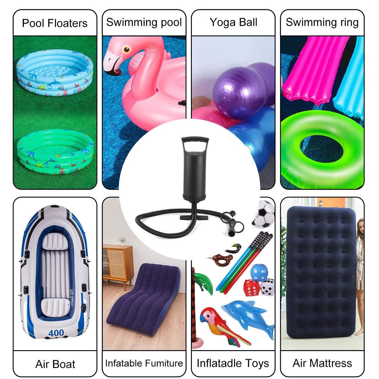 1PC Hand Pull Powerful Floor Air Pump for Inflatable Cushion, Pillow, Wedge, Basin