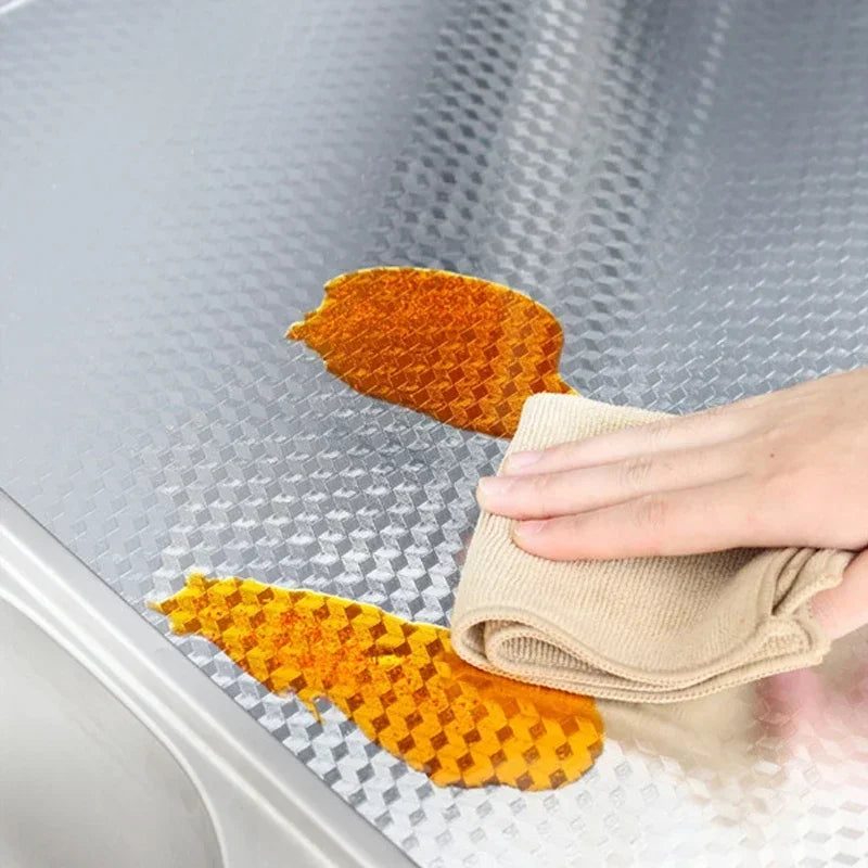 1/3/5M Kitchen Oil-proof Sticker Heat-resistant Aluminum Foil Wallpaper for Kitchen Stove Cabinet DIY Self Adhesive Sticker