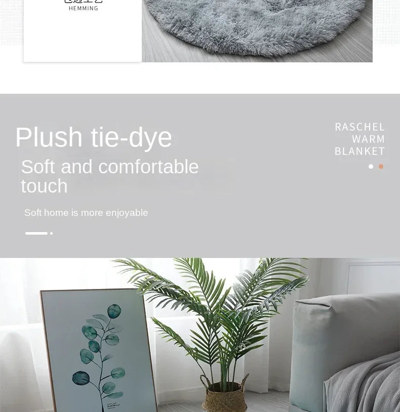 Super Soft Plush Round Rug Mat Fluffy White Carpets For Living Room Home Decor Bedroom Kid Room Decoration Salon Thick Pile