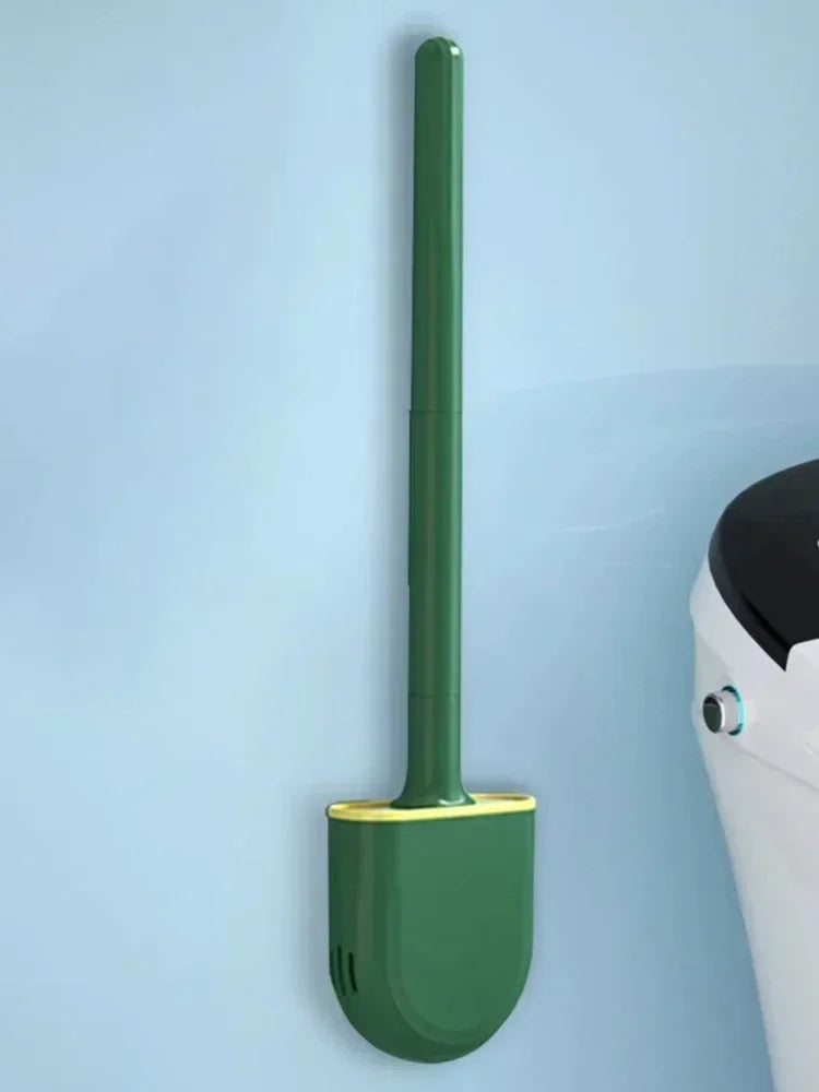 Hanging Silicone Toilet Brush Cleaner with Long Handle Flexible Cleaner Bathroom Brush Quick Drying Holder Bathroom Accessories
