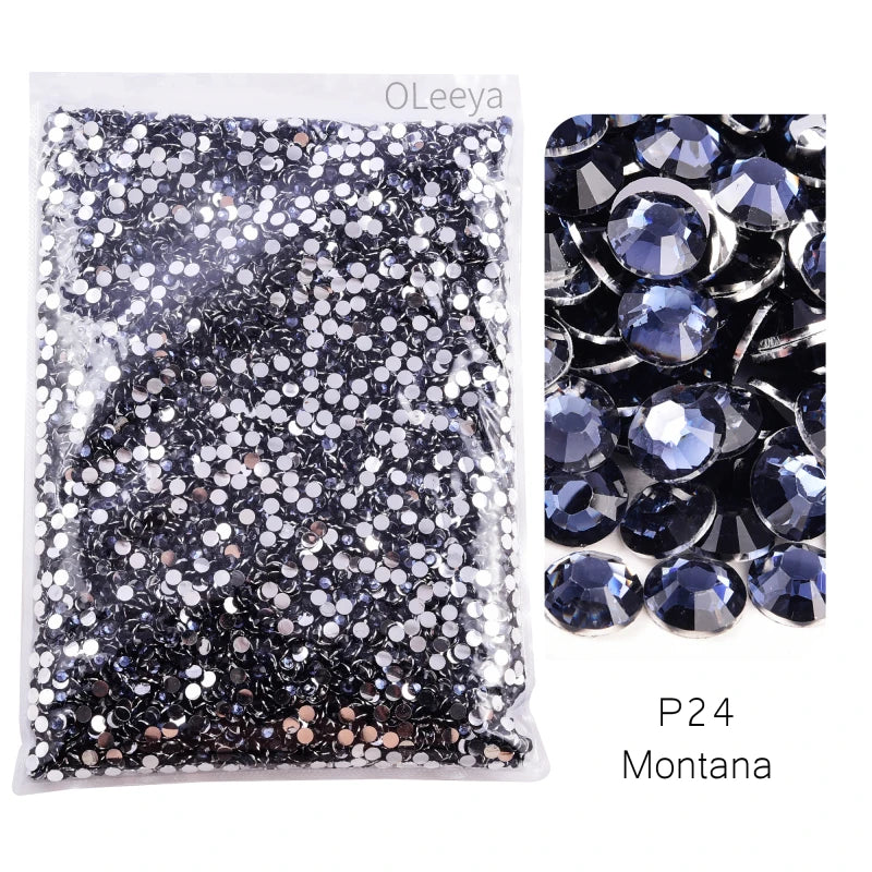 Oleeya Wholesale Flatback Silver bottom Resin Cтразы Non hotfix Rhinestones in Big Package Glitter Crystals and Strass For 네일파츠