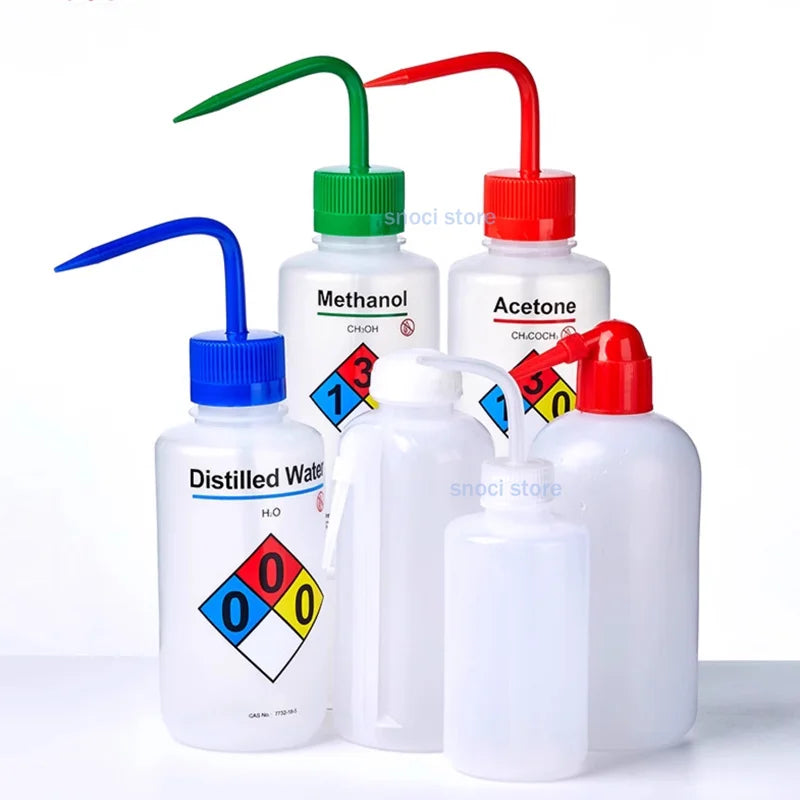250ml 500ml Safe Wash Bottle with Label Acetone Methanol Ethanol Laboratory Cleaning Bottle，1Piece