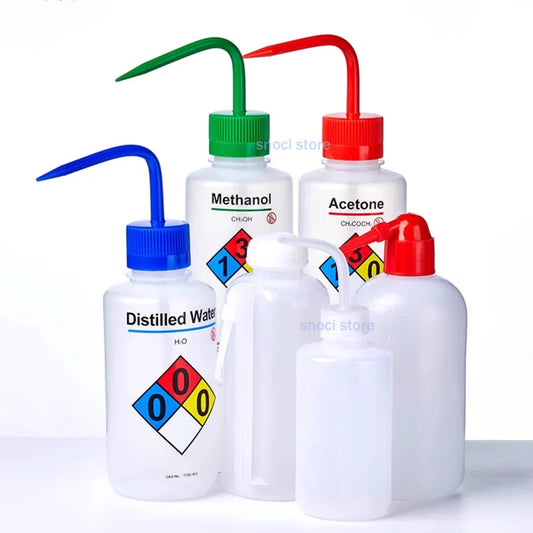 250ml 500ml Safe Wash Bottle with Label Acetone Methanol Ethanol Laboratory Cleaning Bottle，1Piece