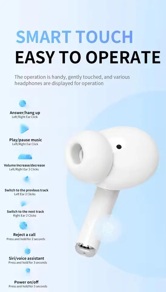 UEESFIT A5 TWS Wireless Bluetooth Earphones Headphones In Ear Earbuds Sports Gaming Headset Noise Cancelling Ear Buds with Mic